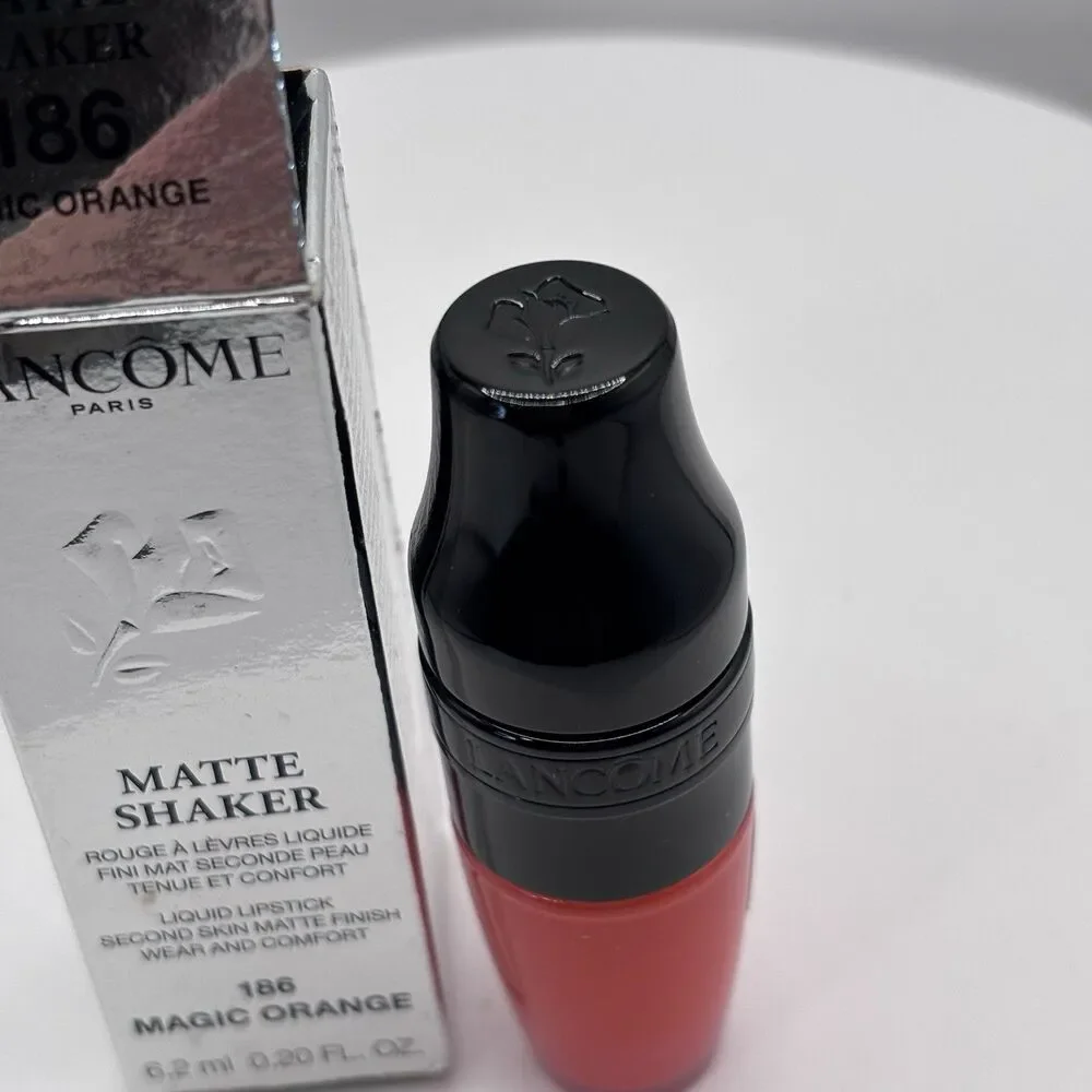 Lancome Matte Shaker Liquid Lipstick 186 Magic Orange - FULL SIZE NIB